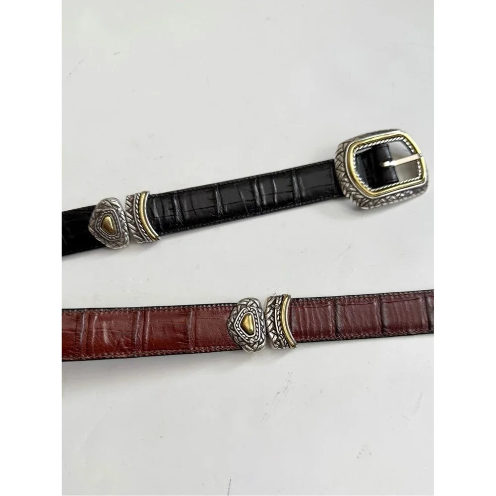 Brighton Marcus Two-Tone Reversible Belt Size M 30